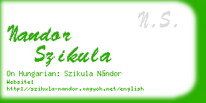 nandor szikula business card